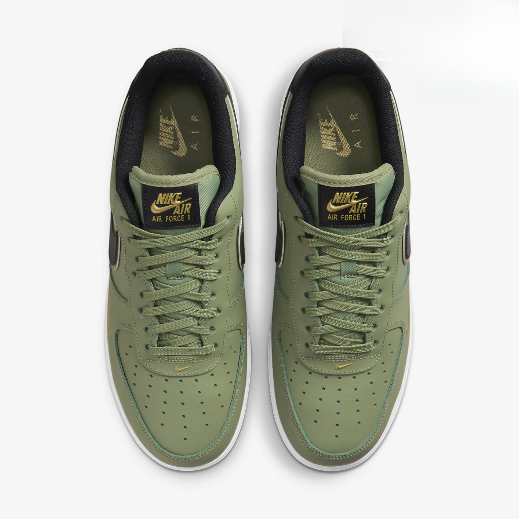 Tênis Air Force 1 Low 07 LV8 Double Swoosh Olive Gold Black