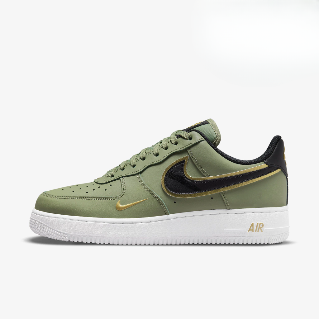 Tênis Air Force 1 Low 07 LV8 Double Swoosh Olive Gold Black